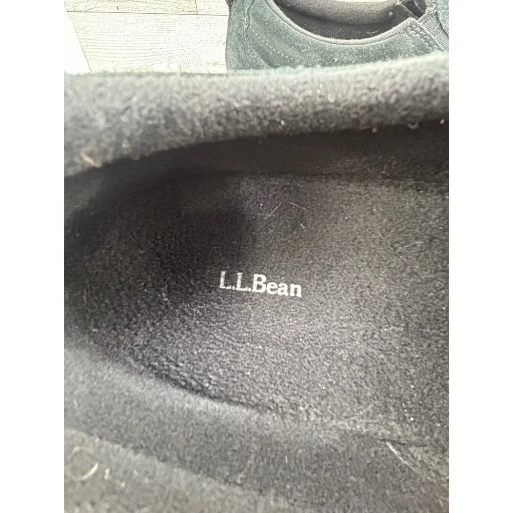 LL Bean Mens Comfort Mocs‎ Black Suede Slip On Shoes 254540 Size 10 Medium